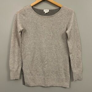 Club Monaco 100% Cashmere Light Gray Crewneck Sweater XS Colourblock